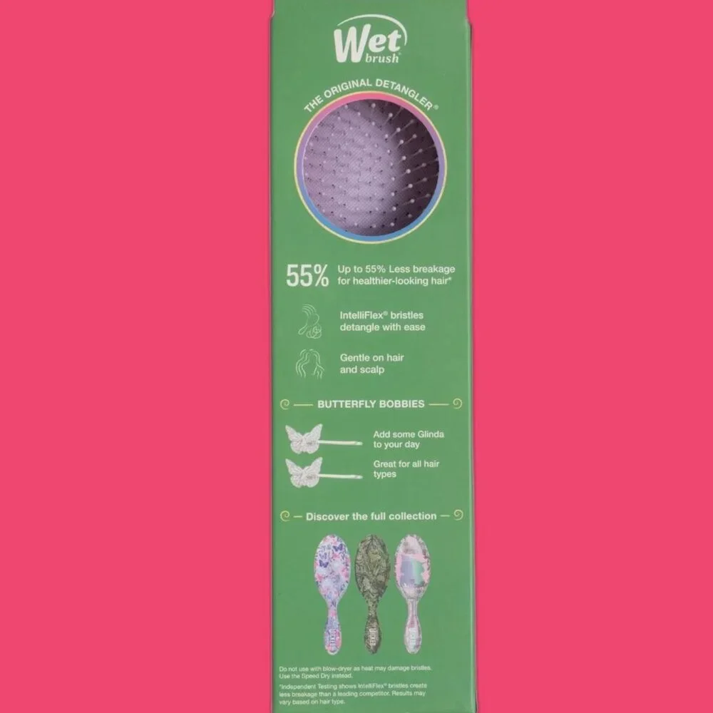 WICKED The Wet Brush GLOW WITH GLINDA And Butterfly Bobbies NEW